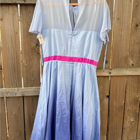 Disney Light Blue and Pink Dress with Sheer Sleeves - Picture 8 of 9